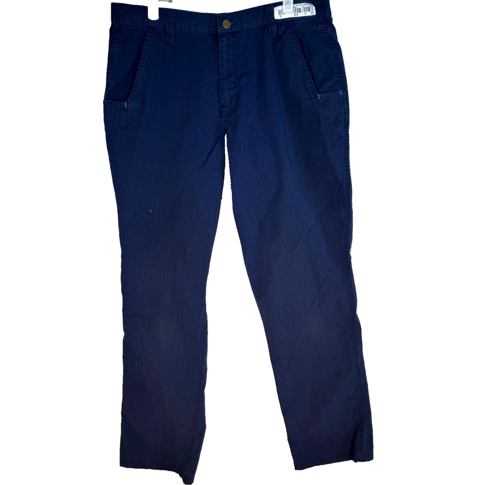 Carhartt 74533-20 Carpenter Pants Men's 34x29 Navy Ripstop Relaxed Fit Workwear
